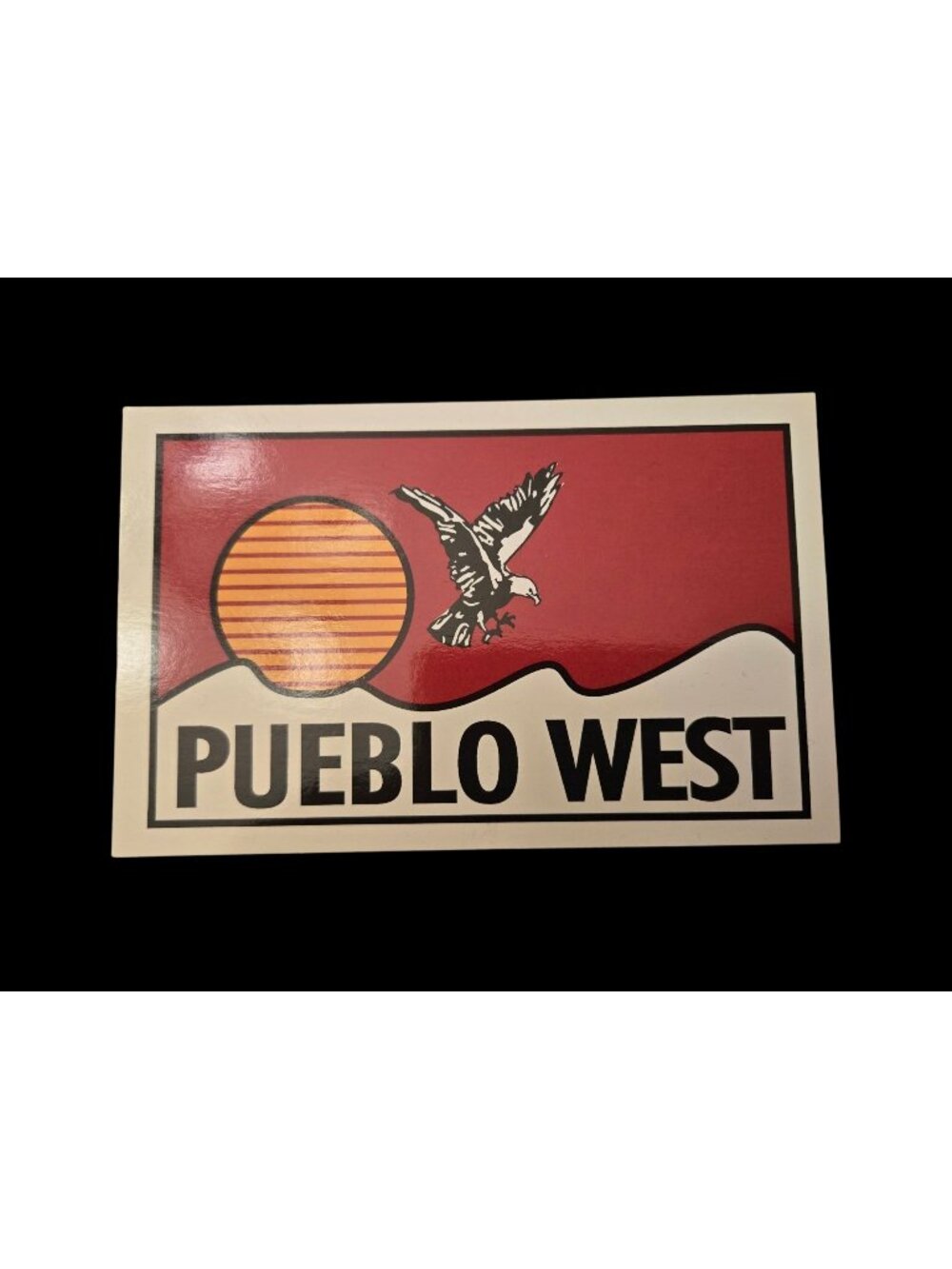 Vintage Postcard Pueblo West Colorado With Eagle  Sun Design By Terri Evert
